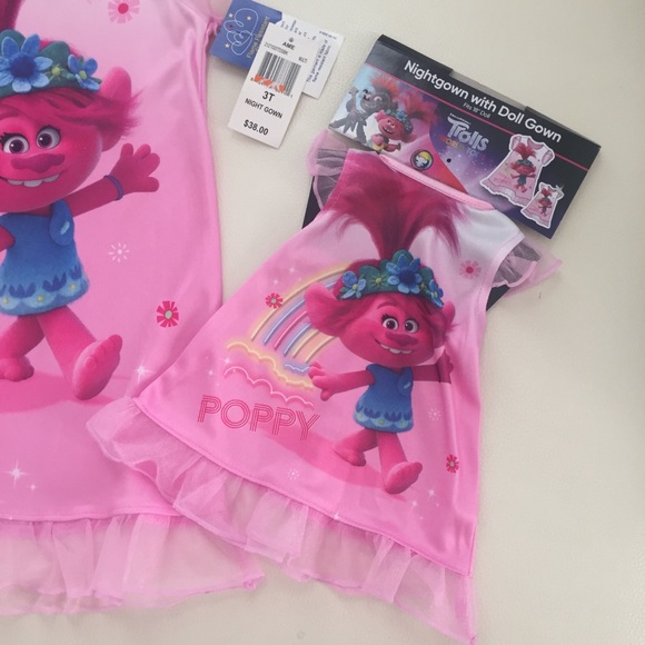 Dreamworks Trolls Nightgown Dress and doll Set - Picture 3 of 8
